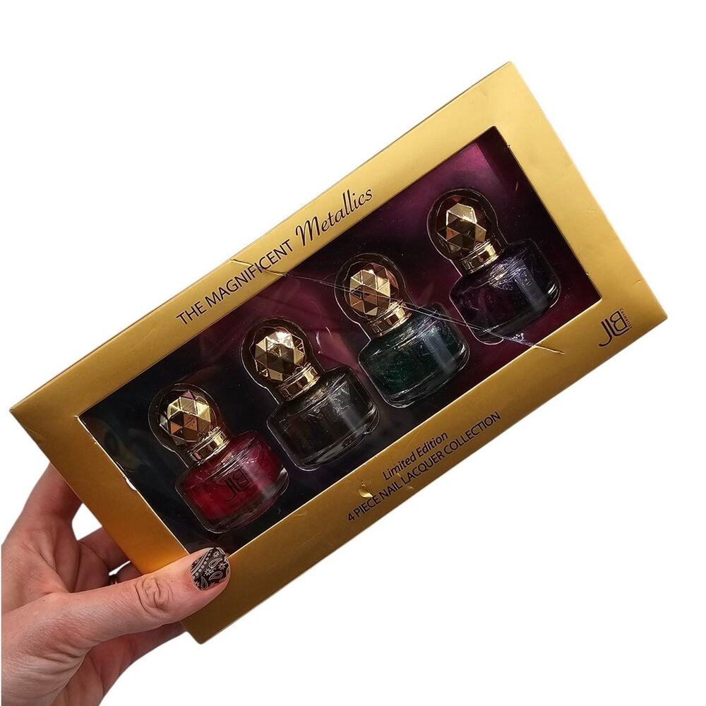 JBL Nail Polish Gift Box of 4 Metallic Nail Polish Colors Limited Edition